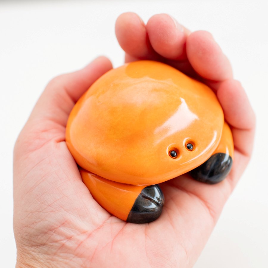 Small ceramic crab sculpture