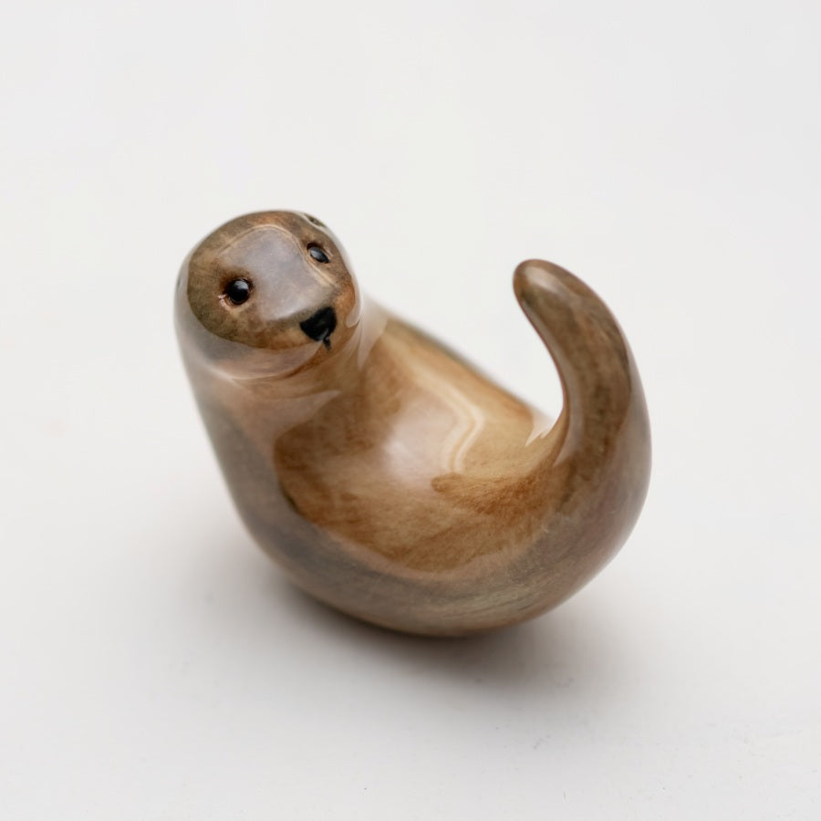 Small Ceramic Curly Otter Sculpture