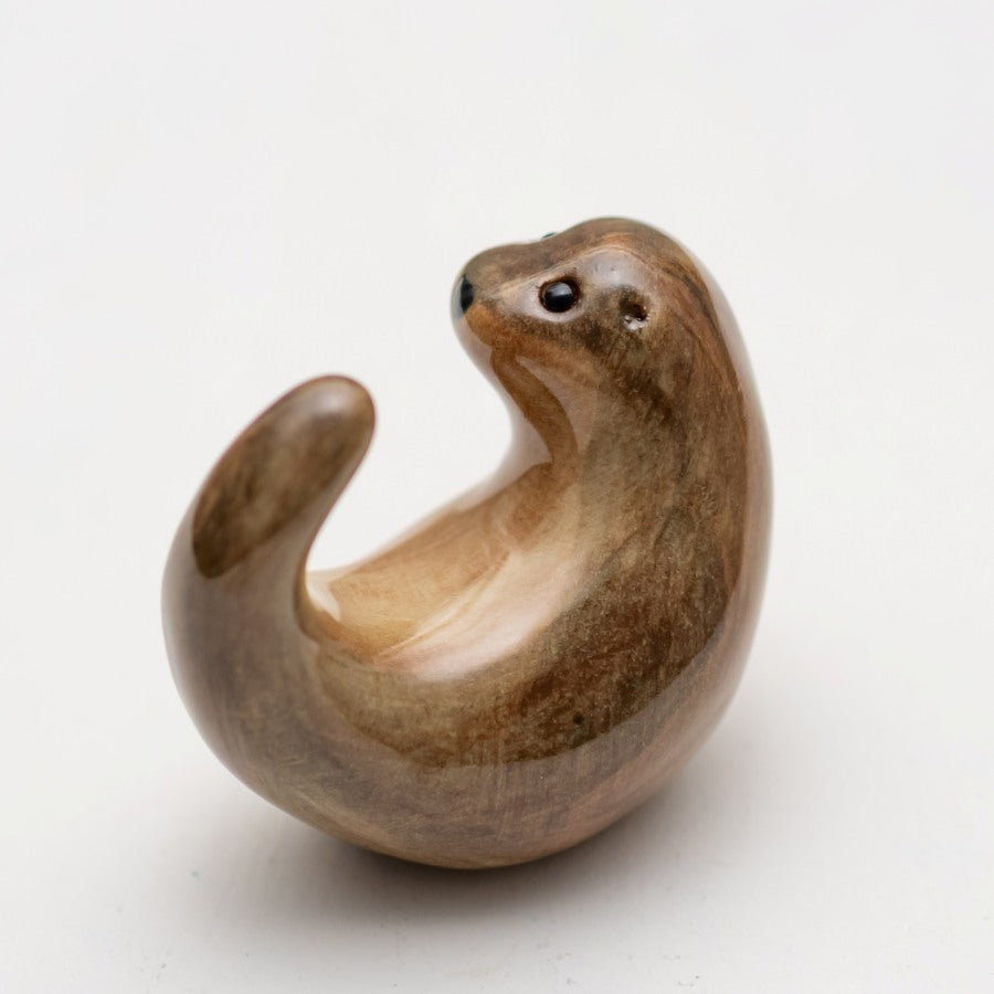 Small Ceramic Curly Otter Sculpture