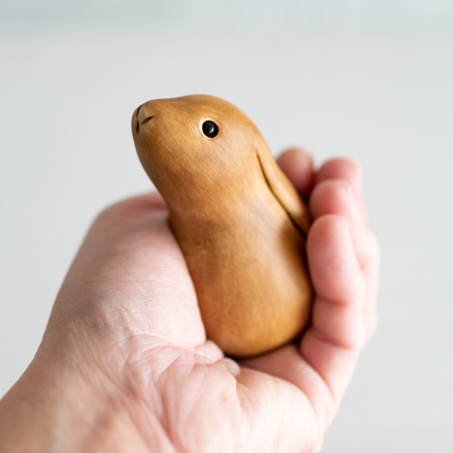 Small Ceramic Hare and Leveret Sculpture