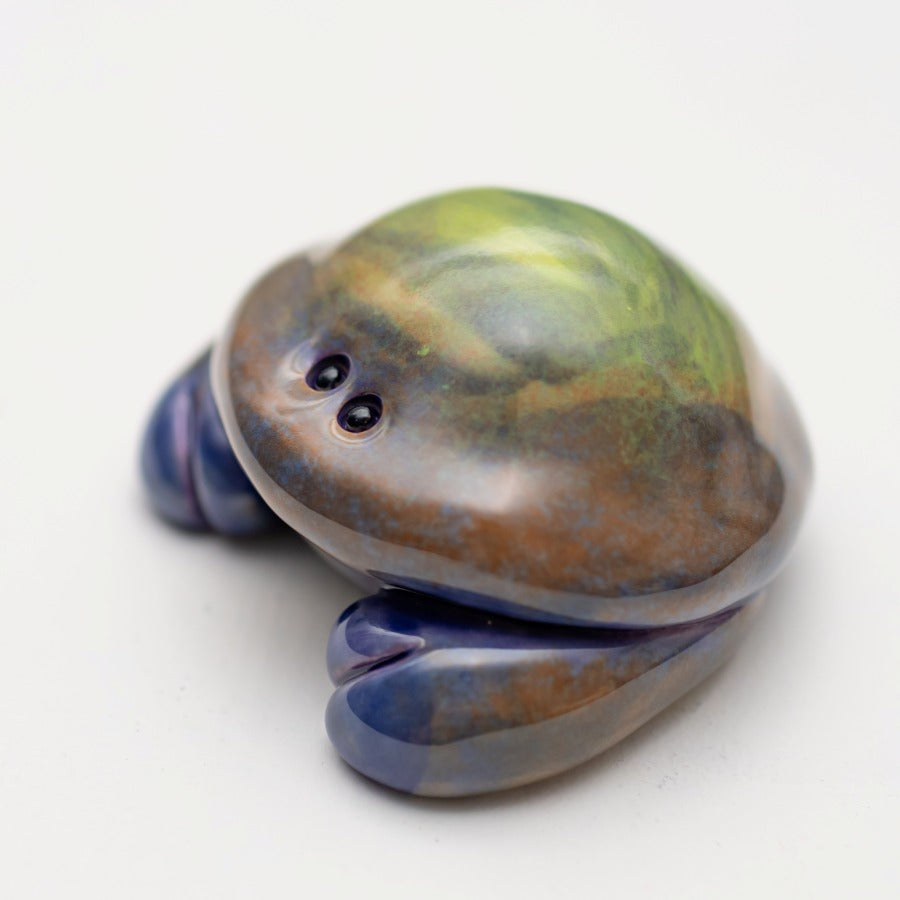 Small ceramic crab multi colour gloss
