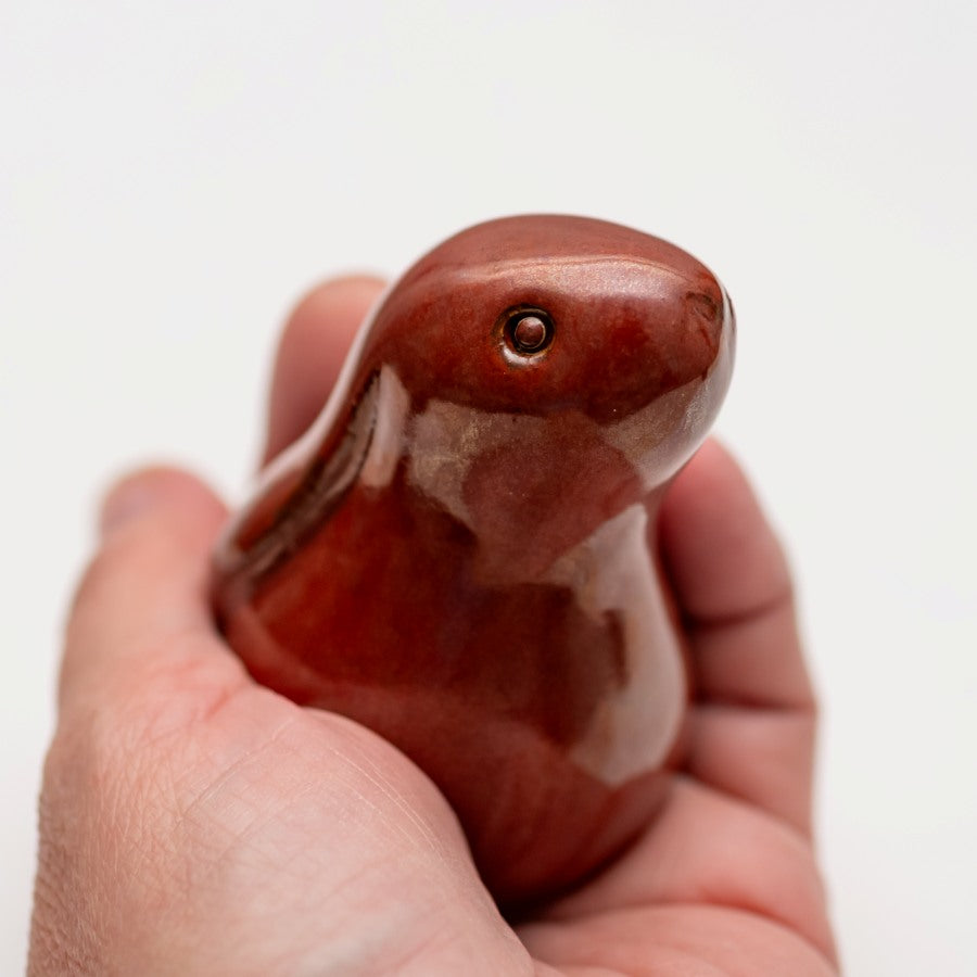 Small Ceramic Bunny - Red glaze