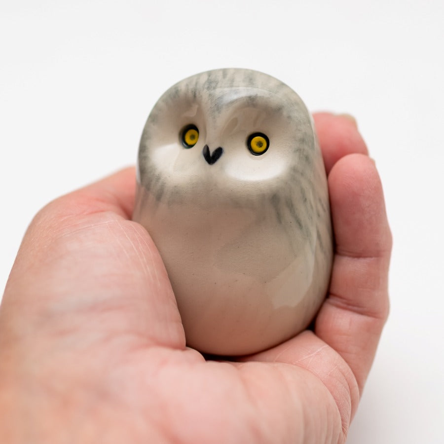 Small Ceramic Snowy Owl