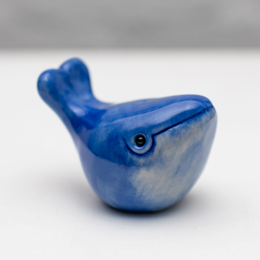 Jaunty Ceramic Whale Sculpture