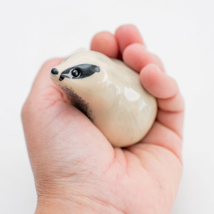 Ceramic Badger Sculpture