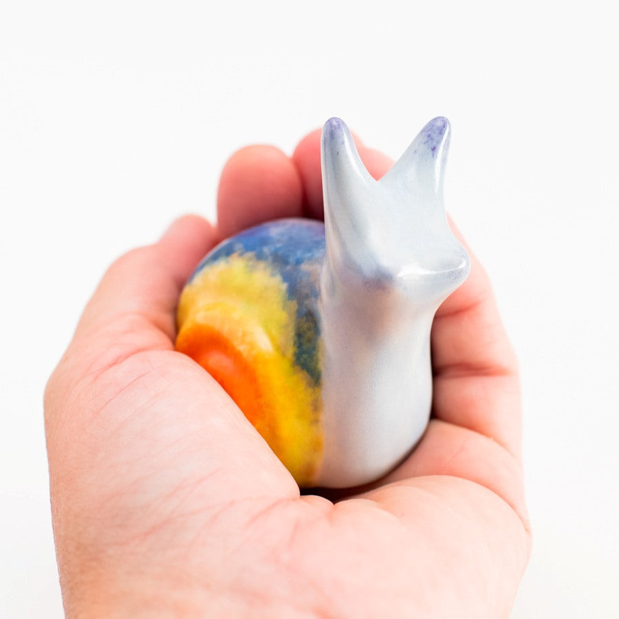 Rainbow Ceramic Snail Sculpture