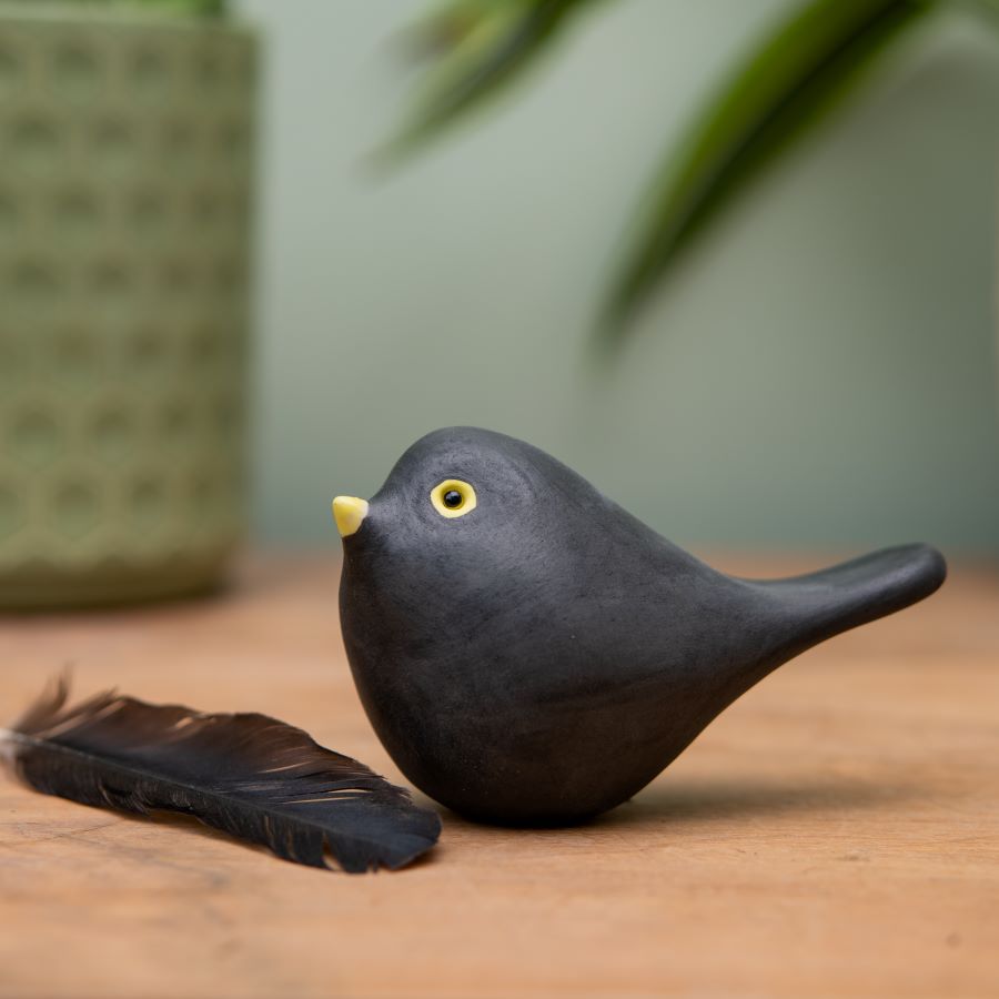 Small Ceramic Blackbird Sculpture - sarahbrabbin