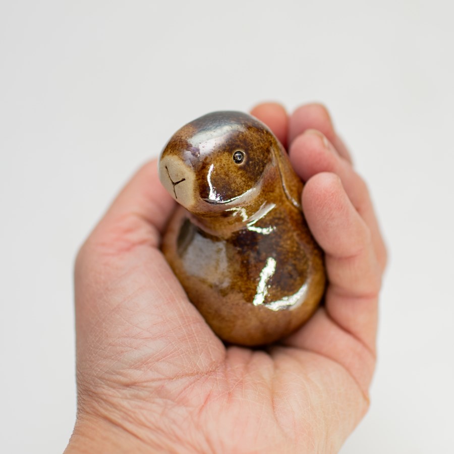 Small Ceramic Bunny - Metallic - sarahbrabbin