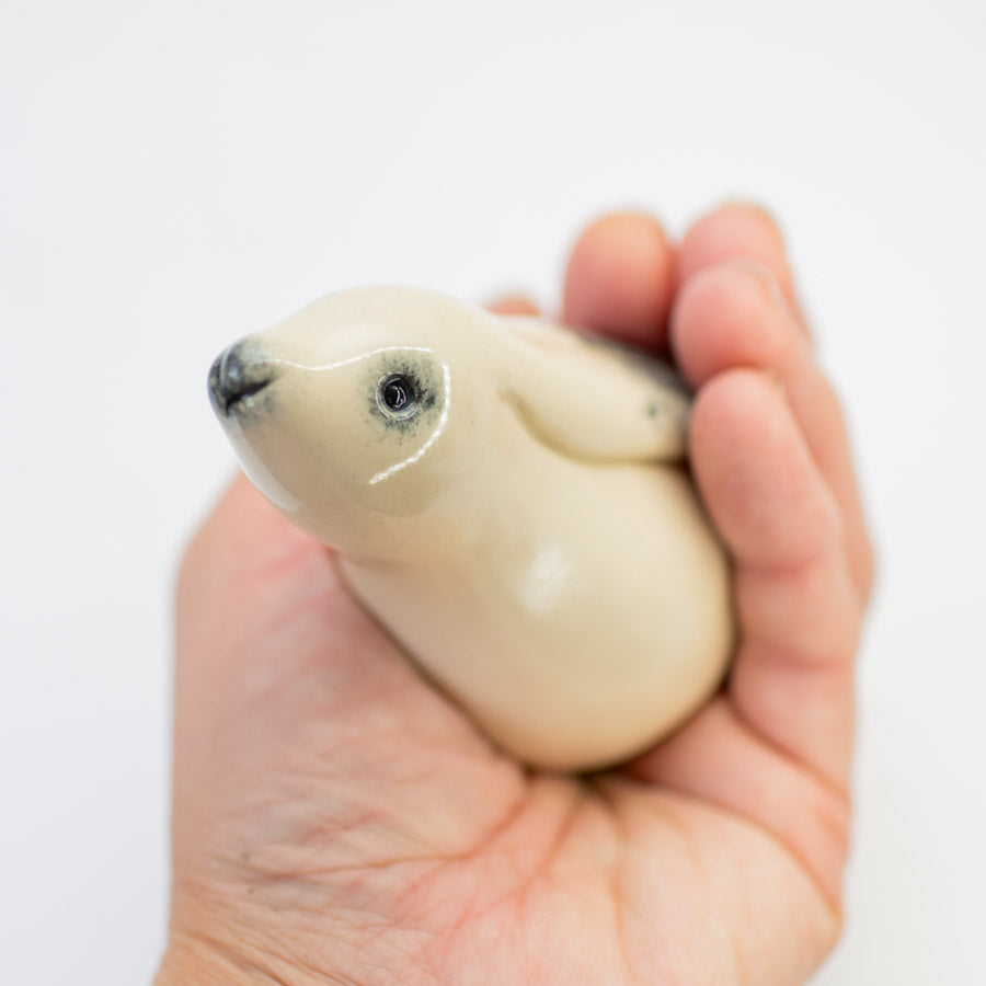 Ceramic moongazing winter hare - glossy - sarahbrabbin