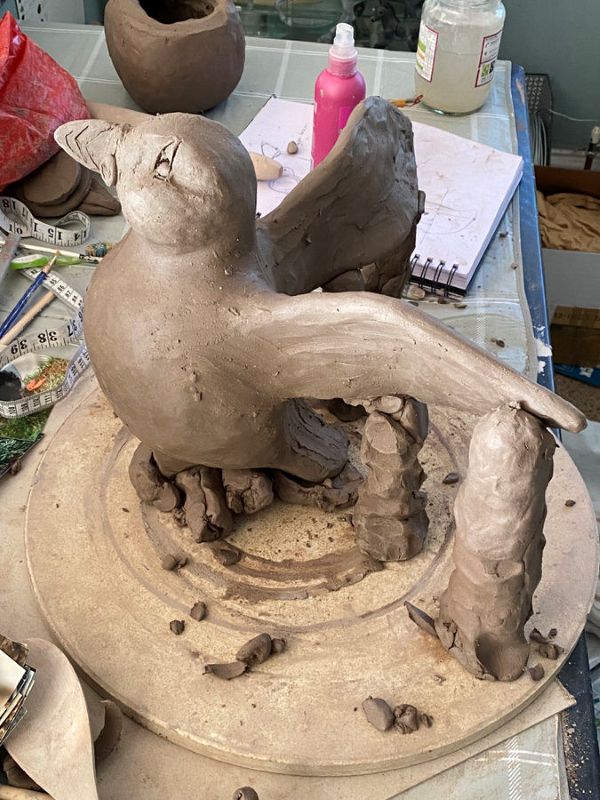 Large Bronze Puffin Sculpture - Flippy Flappy - sarahbrabbin