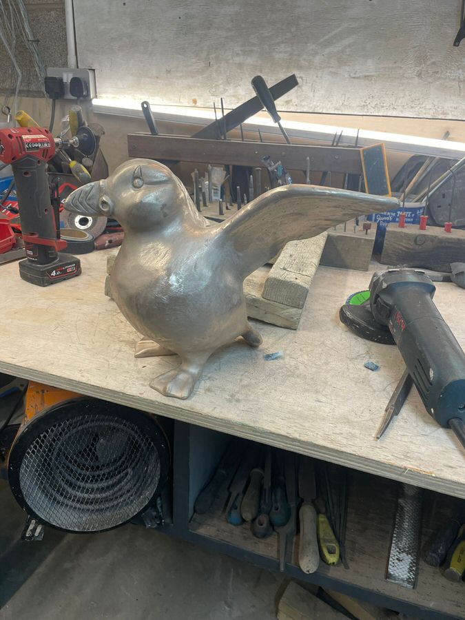 Large Bronze Puffin Sculpture - Flippy Flappy - CAST TO ORDER