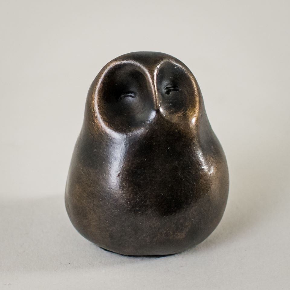 Bronze black owl statue - sarahbrabbin
