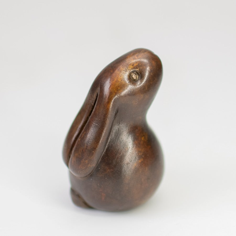 Foundry cast bronze bunny sculpture - sarahbrabbin