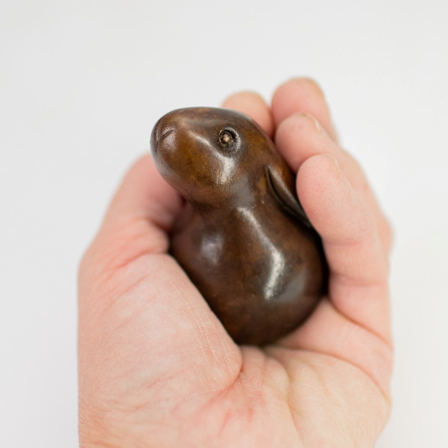 Foundry cast bronze bunny sculpture - sarahbrabbin