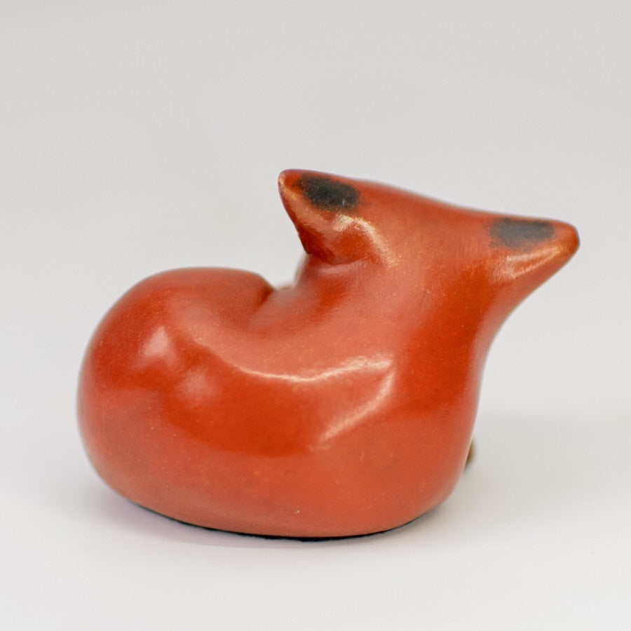 Small foundry bronze fox sculpture - sarahbrabbin