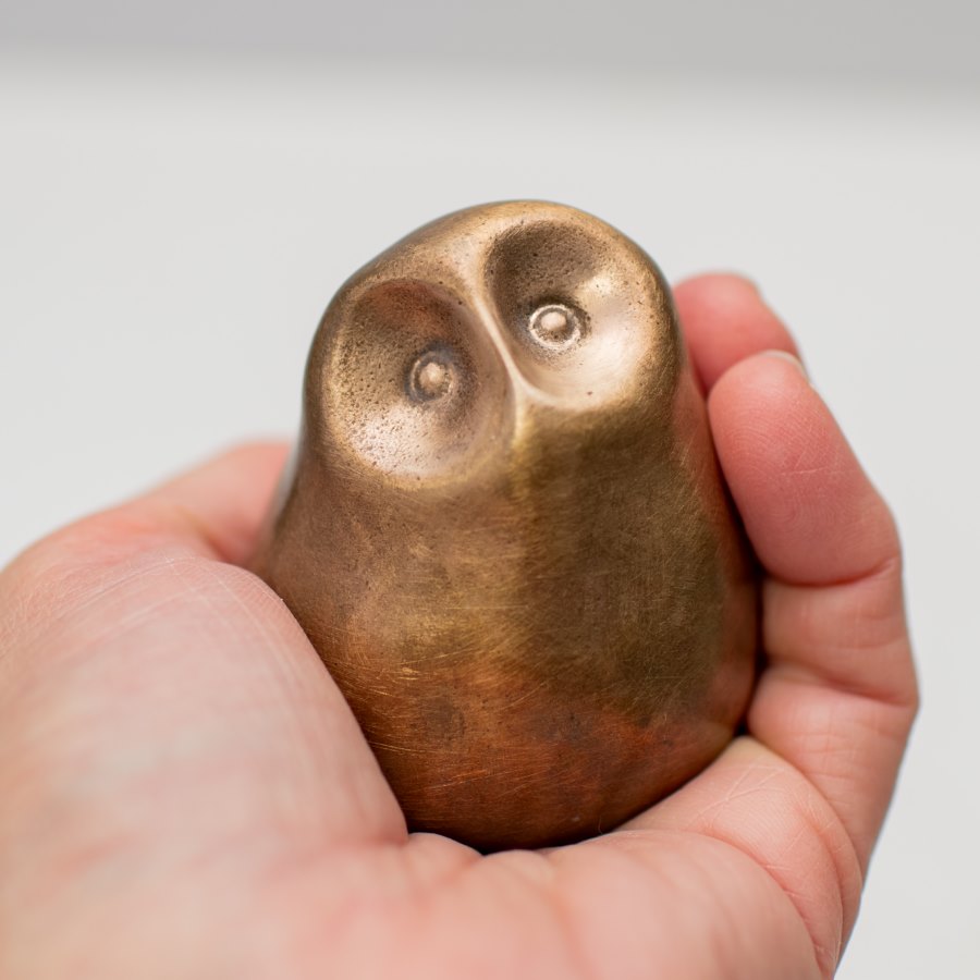 Foundry cast small bronze owl - sarahbrabbin