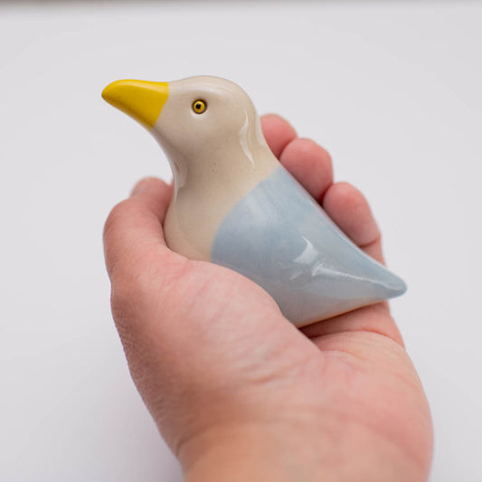 small ceramic seagull sculpture