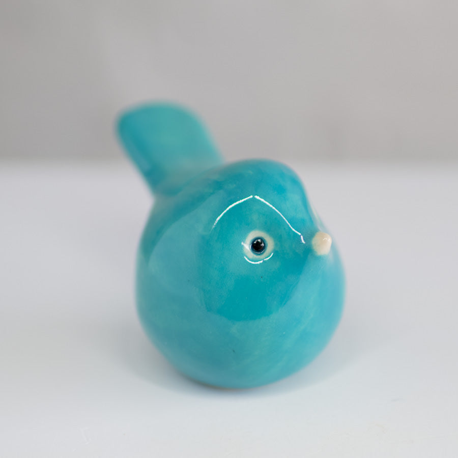 Small Ceramic Bird - Teal - sarahbrabbin