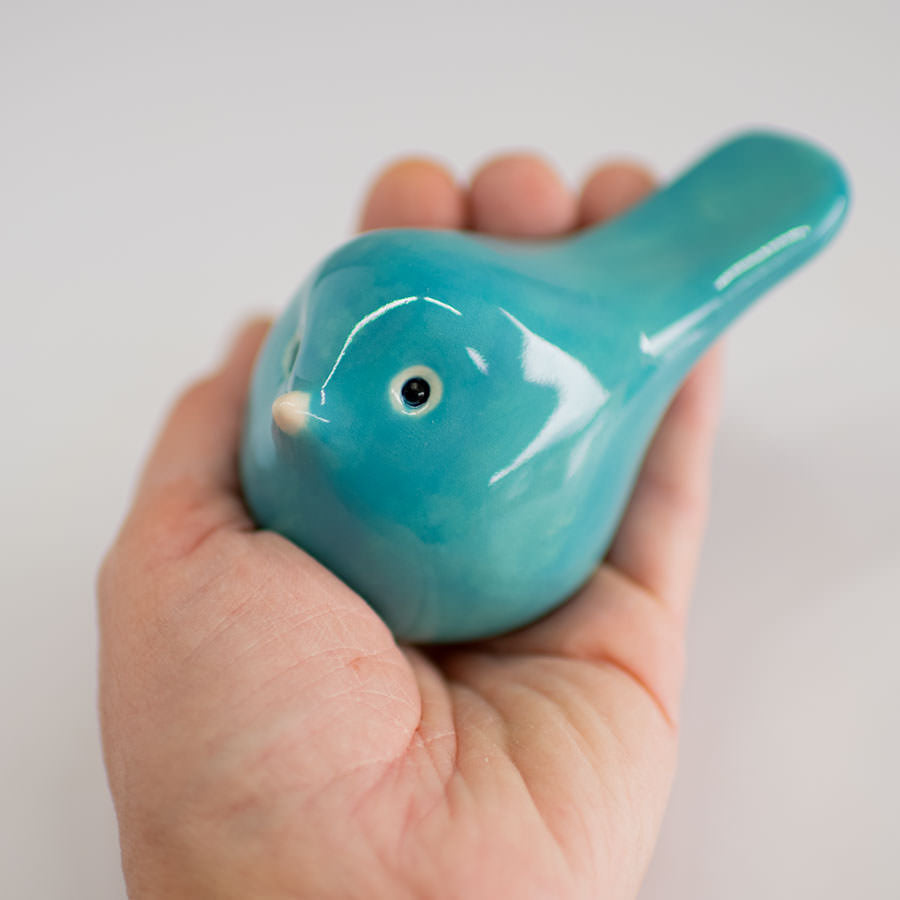 Small Ceramic Bird - Teal - sarahbrabbin