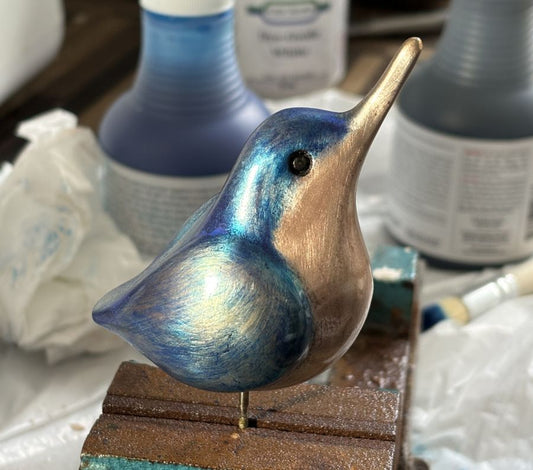 miniature bronze Kingfisher