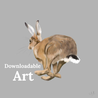 Running Hare - Downloadable Art - sarahbrabbin