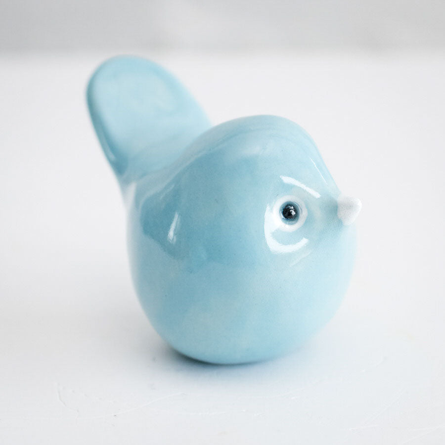 Small Ceramic Bird - Baby Blue - sarahbrabbin