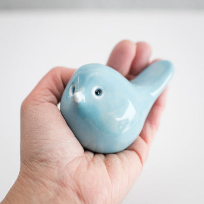 Small Ceramic Bird - Baby Blue - sarahbrabbin
