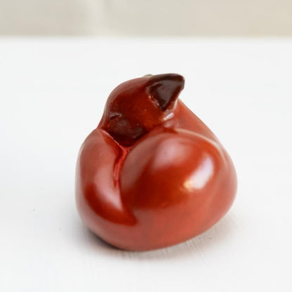 Small foundry bronze fox sculpture