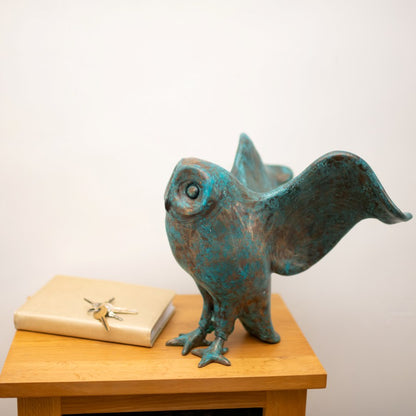 Large Bronze Owl Sculpture - Foundry Art