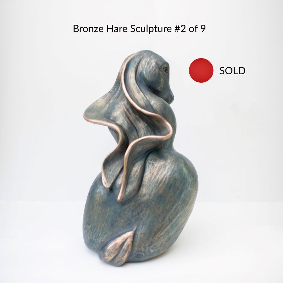 Bronze hare sculpture edition 2 of 9 sold
