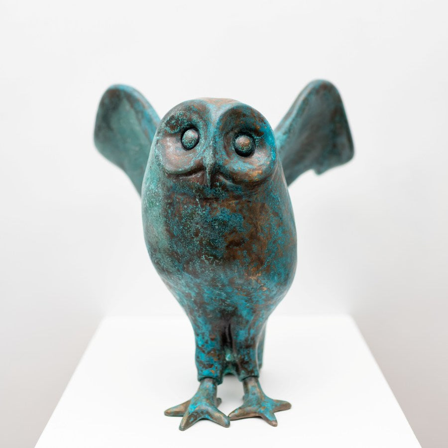 Large Bronze Owl Sculpture - Foundry Art