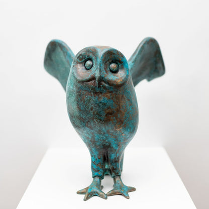 Large Bronze Owl Sculpture - Foundry Art