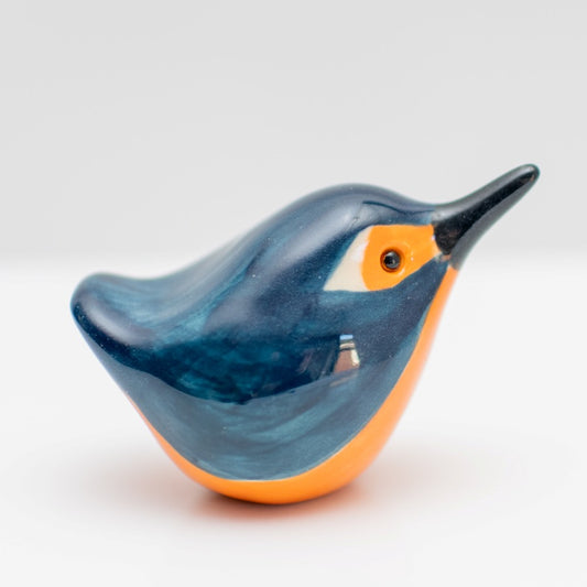 Ceramic Kingfisher Sculpture - Glossy - sarahbrabbin