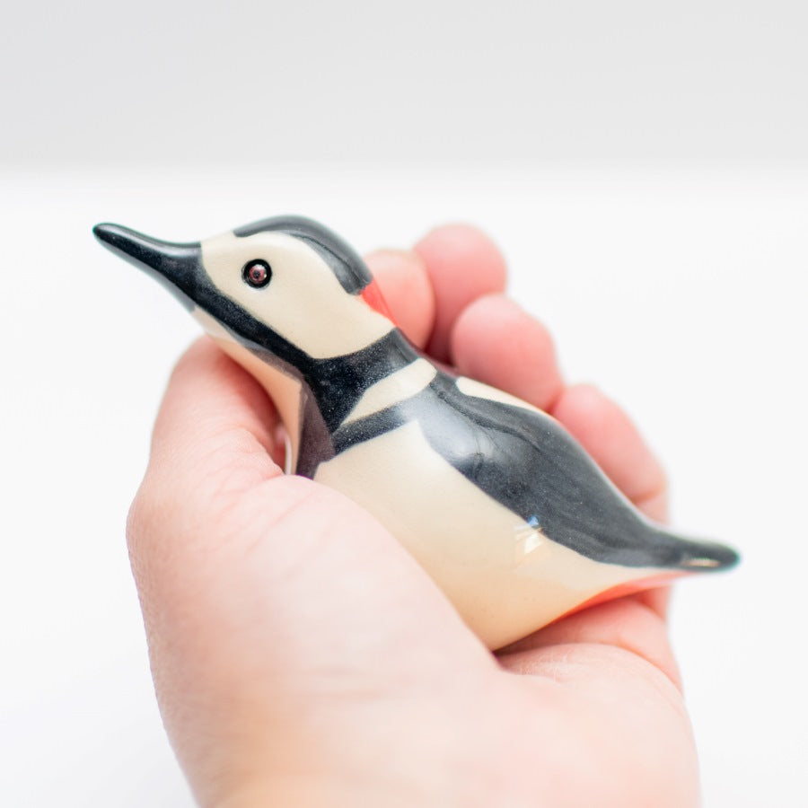 Small Ceramic Woodpecker Sculpture - sarahbrabbin