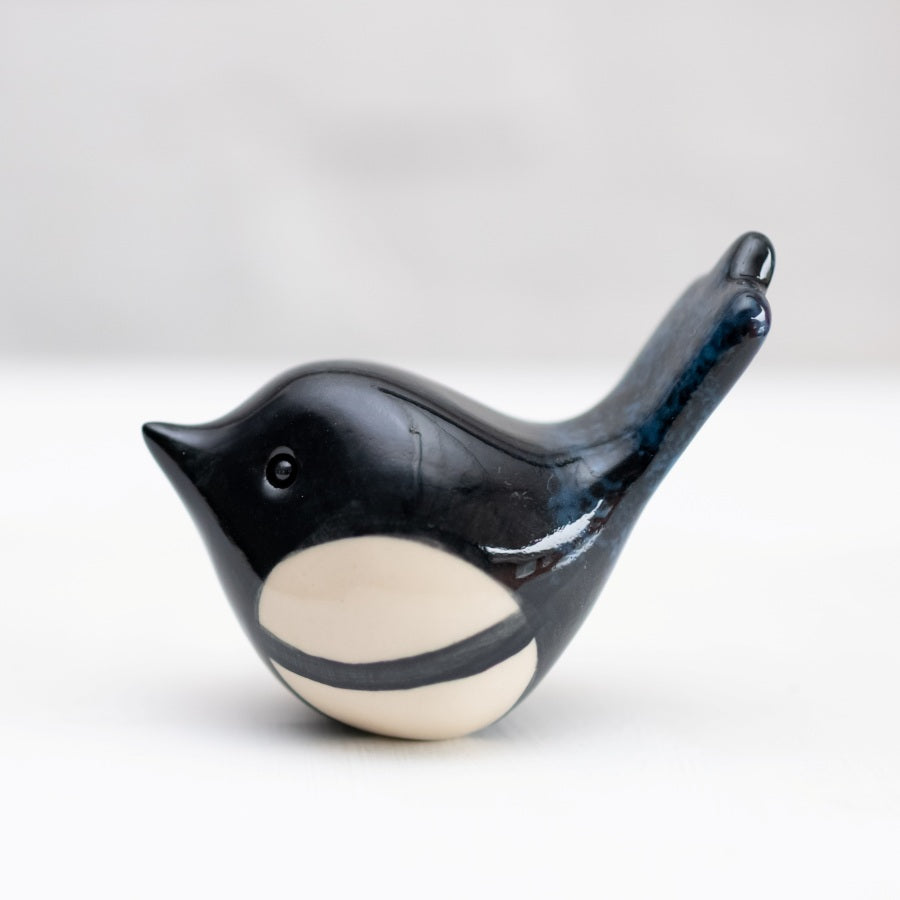 Small Ceramic Magpie Sculpture - Original Wildlife Art
