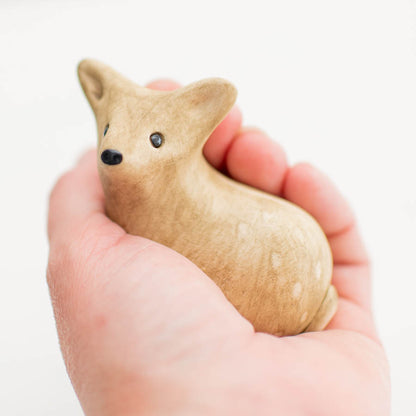 Ceramic Deer Sculpture held in a person's hand