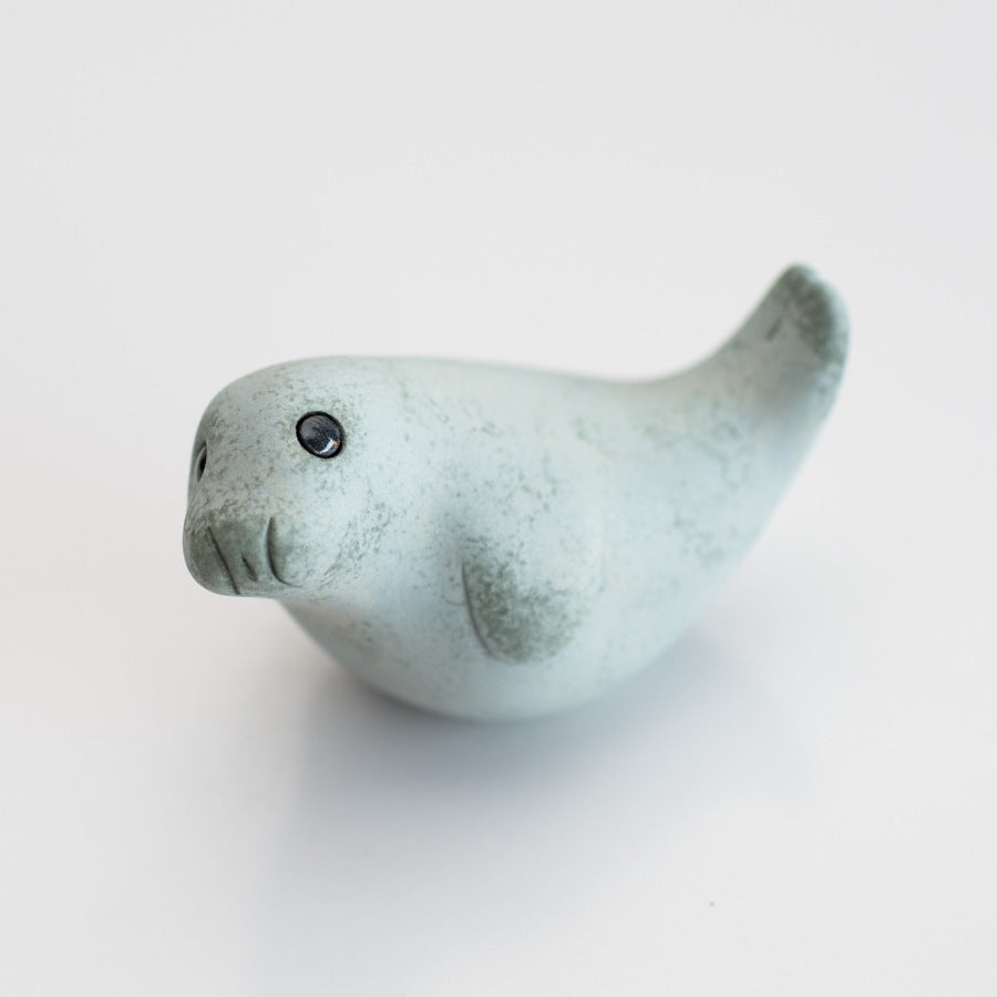 Ceramic grey seal sculpture