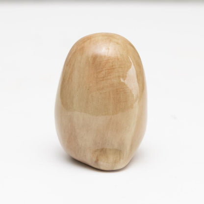 Ceramic Tawny Owl Sculpture, light brown, smooth, and rounded