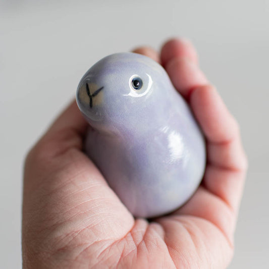 Small Lavender Ceramic Bunny Sculpture