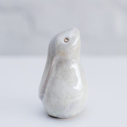 Ceramic hare sculpture in a light glossy glaze 