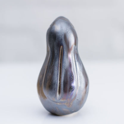 Metallic ceramic moongazing hare sculpture