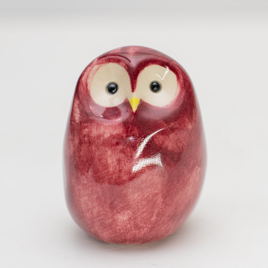 Small Ceramic Owl - Red Wine - sarahbrabbin