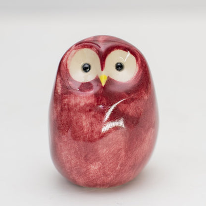 Small Ceramic Owl - Red Wine - sarahbrabbin