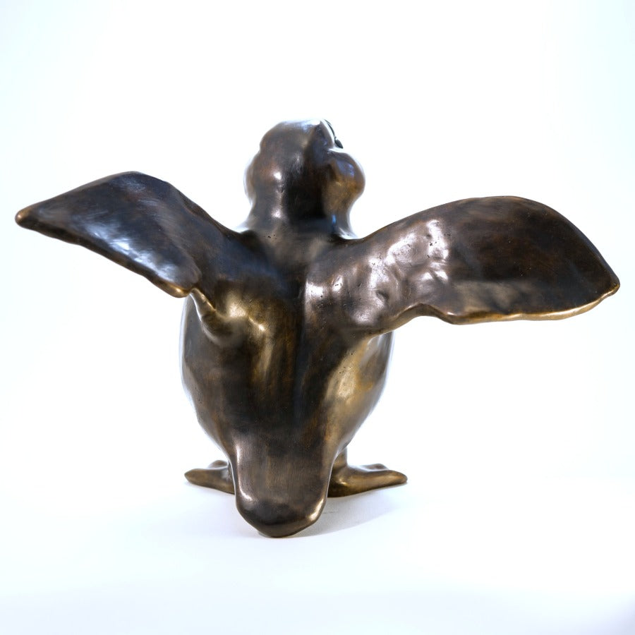 Large Bronze Puffin Sculpture - Flippy Flappy