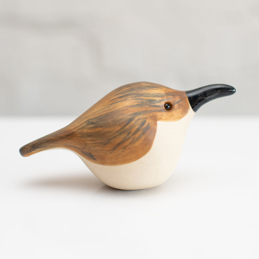 Small ceramic Treecreeper sculpture