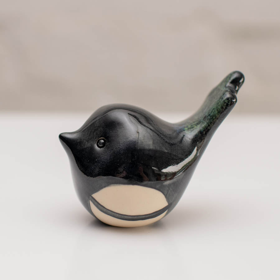 Small ceramic Magpie sculpture