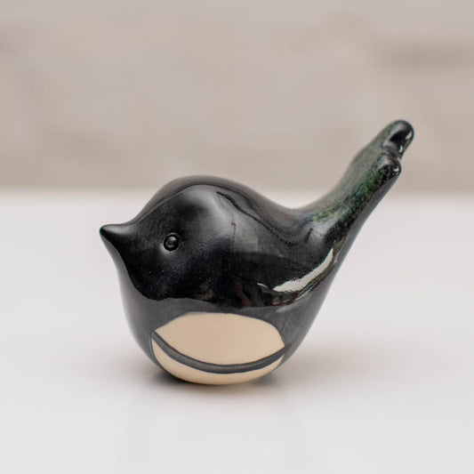 Small ceramic Magpie sculpture