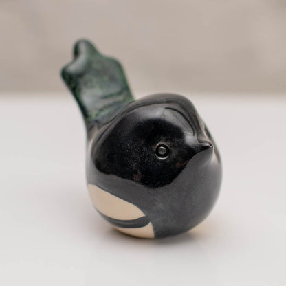 Small ceramic Magpie sculpture