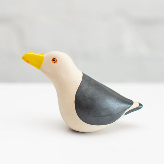 Small Ceramic Black Backed Gull sculpture