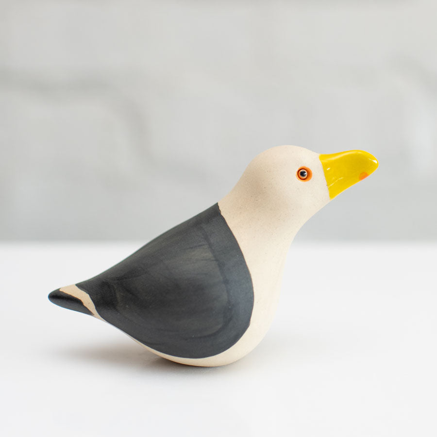 Small Ceramic Black Backed Gull sculpture
